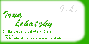 irma lehotzky business card